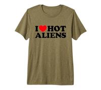 Love Hot Aliens Drôle Sexy Extraterrestre Espace UFO Sci-FI T-Shirt Haut de Gamme