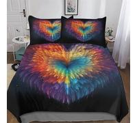 Love Housse De Couette 2 Pièces Microfibre Parure De Lit en, pour Adultes EnfFourmi, Housse Couette Et Taies d'oreiller Single(135x200cm)