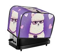 Love Housse de grille-pain violette alpaga pour machine à pain 2 tranches - Housse matelassée anti-poussière pour petit appareil électroménager de cuisine - Protection pour petit appareil