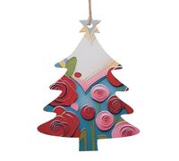 Love in Bloom Lot de 2 décorations en bois en forme de sapin de Noël à suspendre, design vintage pour les vacances