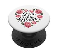 Love in Bloom Motif Floral en Forme de cœur PopSockets PopGrip Adhésif