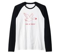 Love in Transit Cœur d'oie Volante Art Valentine Day Manche Raglan