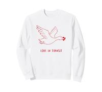 Love in Transit Cœur d'oie Volante Art Valentine Day Sweatshirt