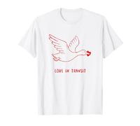 Love in Transit Cœur d'oie Volante Art Valentine Day T-Shirt