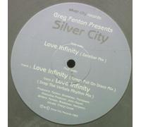 LOVE INFINITY 12" SINGLE UK SILVER CITY 1993 3 TRACK ZANZIBAR MIX IN LIMITED EDITION SILVER VINYL B/W GREGS FULL ON DISCO MIX AND DROP THE VERBALS RHYTHM MIX (GFJMT1)