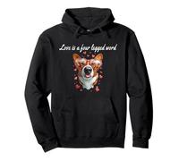 Love is a Four Legs Word! Cute Corgi Hearts for Dog Lovers Sweat à Capuche