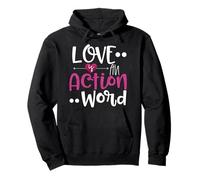 Love is an Action Word Verbe Relation Funny Love Pink Sweat à Capuche