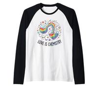 Love is Chemistry Gourde en Forme de cœur Arc-en-Ciel Manche Raglan