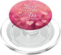 Love is in The Air Pink Hearts Valentine PopSockets PopGrip pour MagSafe