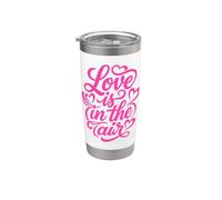 Love Is In The Air Romantique Script Hearts Gobelet isotherme en acier inoxydable double paroi