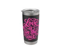 Love Is In The Air Romantique Script Hearts Gobelet isotherme en acier inoxydable double paroi