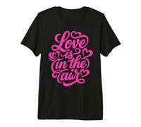 Love is in The Air Romantique Script Hearts T-Shirt Haut de Gamme