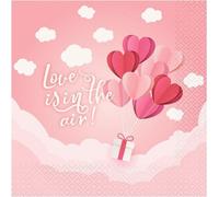 Love Is In The Air Serviette rose, 20 pièces