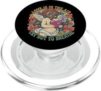 Love is in The Air Try Not to Breath It Cupidon Anti Valentine PopSockets PopGrip pour MagSafe