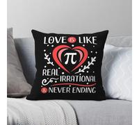Love Is Like Pi Taie d'oreiller en polyester et lin velours imprimé fermeture éclair Housse de coussin décorative pour la maison