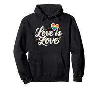 Love is Love, cœur Arc-en-Ciel rétro LGBTQ+, Fun Groovy Ally Sweat à Capuche