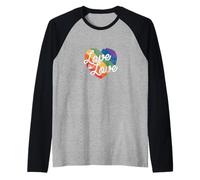 Love is Love Cœur coloré Manche Raglan
