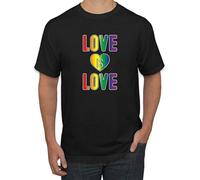 Love is Love Cute Rainbow LGBTQ Gay LGBT Pride T Shirt Black XL