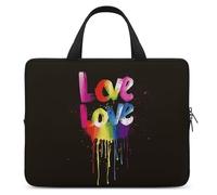 Love is Love Housse ultra fine, légère et imperméable pour ordinateur portable de 17", matériau en néoprène durable, sac de protection portable avec dragonne