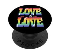 Love is Love Proud Pride Hommes & Femmes LGBT Happy Fun Real Luv PopSockets PopGrip Adhésif