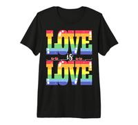 Love is Love Proud Pride Hommes & Femmes LGBT Happy Fun Real Luv T-Shirt Haut de Gamme
