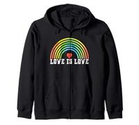 Love is Love Rainbow Vintage Pride LGBTQ Sweat à Capuche