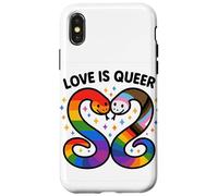 Love Is Queer Rainbow Snake LGBTQ+ Trans Pride Design Coque pour iPhone X/XS