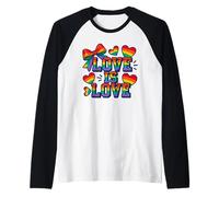 Love is Rainbow Pride Equality Support LGBTQ Design Manche Raglan