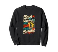 Love is Watching My Son Jouer Basketball Cartoon Sweatshirt