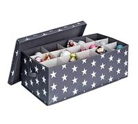 LOVE IT STORE IT - Boîte De Rangement Pour Boules De Noël - Pour Ranger Décoration Noel - Avec 30 Compartiments - 58x36x25 cm - Gris Avec Étoiles