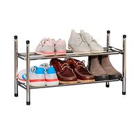 Love IT Store IT - Étagère à Chaussures Extensible en Métal Chromé - Design Empilable - Rangement 10 Paires - Idéale Entrée et Salon