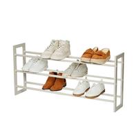 Love IT Store IT - LOFT - Étagère à Chaussures Empilable - Métal et Bois - Jusqu'à 15 Paires de Chaussures - 3 Niveaux - Extensible et Stable - Gris
