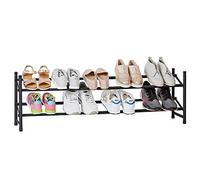 LOVE IT STORE IT - LOFT- Étagère à chaussures en métal - 2 niveaux - 10 paires de chaussures - Extensible, empilable, stable - Noir mat
