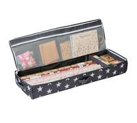 LOVE IT STORE IT Organisateur de rangement papier cadeau - Sac durable avec compartiments ruban papier cadeau 90x30x12 cm, Design étoilé gris