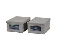 LOVE IT STORE IT - Premium - 2 pièces Boite a chaussure - Empilable - Avec fenêtre - Rangement de chaussures protégé contre la poussière - Lot de 2 - Gris - 34x23x15 cm