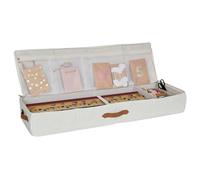 LOVE IT STORE IT - Boite Rangement Papier Cadeau Beige | Sac Rangement Papier Cadeau | Range Papier Cadeau avec 3 Compartiments, Tissu Résistant, 90x30x12cm