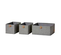 LOVE IT STORE IT - Premium - Lot de 3 organiseurs de placard, en lin, pour armoire ou commode à langer, gris, 15 x 30 x 15 cm et 30 x 30 x 15 cm