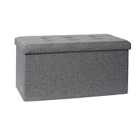 Love Its Store IT - Premium - Banc de Rangement - en Lin - Pliable - Coffre Rangement Conformable et Extra Stable - Gris - 76x38x38cm