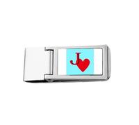 Love Jack Heart J Poker Porte-billets fin en acier inoxydable
