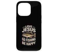 Love Jesus Go Fishing Inscription Humoristique Vintage Coque pour iPhone 13 Pro