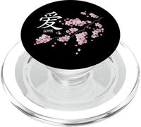 Love Kanji Symbol & Japanese Sakura Valentine’s Day PopSockets PopGrip pour MagSafe