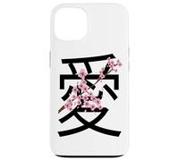 Love Kanji Symbol & Sakura Flowers Valentine’s Day Coque pour iPhone 13