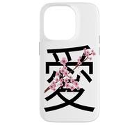 Love Kanji Symbol & Sakura Flowers Valentine’s Day Coque pour iPhone 14 Pro