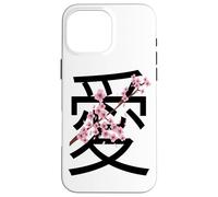 Love Kanji Symbol & Sakura Flowers Valentine’s Day Coque pour iPhone 16 Pro Max