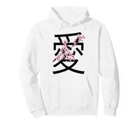 Love Kanji Symbol & Sakura Flowers Valentine’s Day Sweat à Capuche