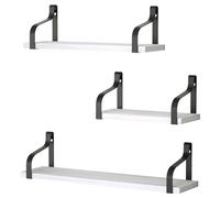 Love-KANKEI Etagere Murale Blanche Lot de 3 Étagère Murale Bois Charge Maximal 20 KG Etagere Murale Cuisine pour Salon Chambre Bureau Salle de Bains