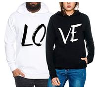 Love King Queen Sweat à Capuche PartnerLook Couple Doux pour Les Couples comme des Cadeaux de, Größe2:Medium, Partner Hoodies:Messieurs Hoodie Noir