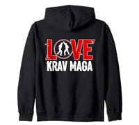 Love Krav Maga Self Defense Arts Martiaux MMA israéliens Sweat à Capuche