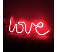 LOVE LED Enseigne au Néon Décoration Mariage Art Mural Décoration Néon Lumière Salon Veilleuse Chambre Maison Bar Hôtel Flexible Pratique à Transporter Alimentation USB Réutilisable Long Terme (Rouge)