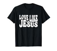 Love Like Jesus - Design rétro chrétien Groovy Polices Faith T-Shirt